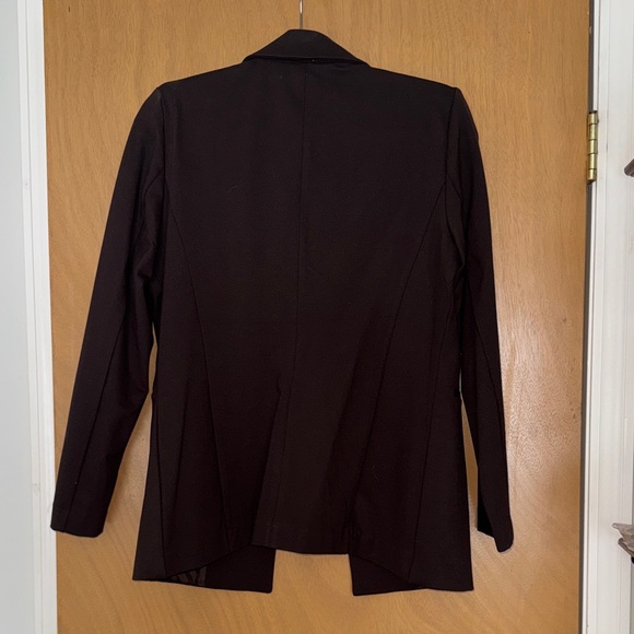 Anne Klein Faux Double-Breasted Chocolate Brown Blazer - Picture 3 of 4